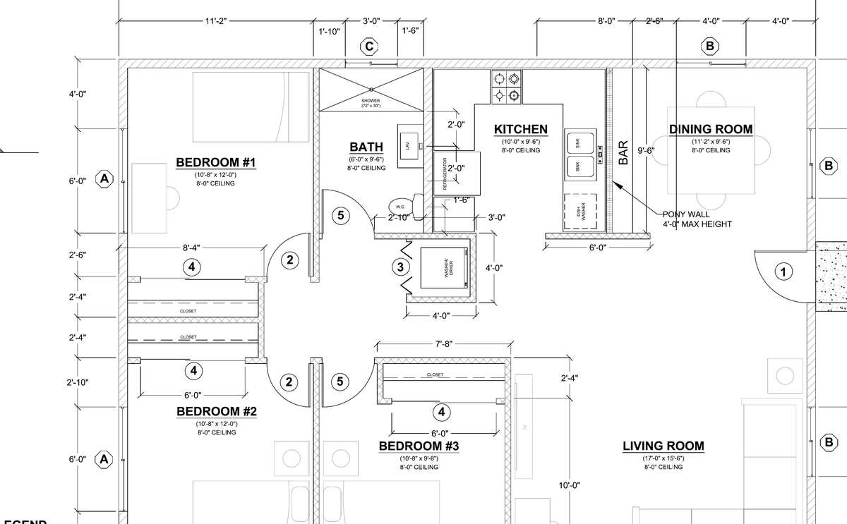 Floor plan sheet from the San Diego County Standard ADU Plan A public plan set