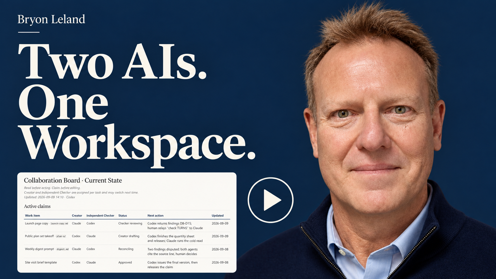 Two AIs. One Workspace. Watch Bryon’s presentation.